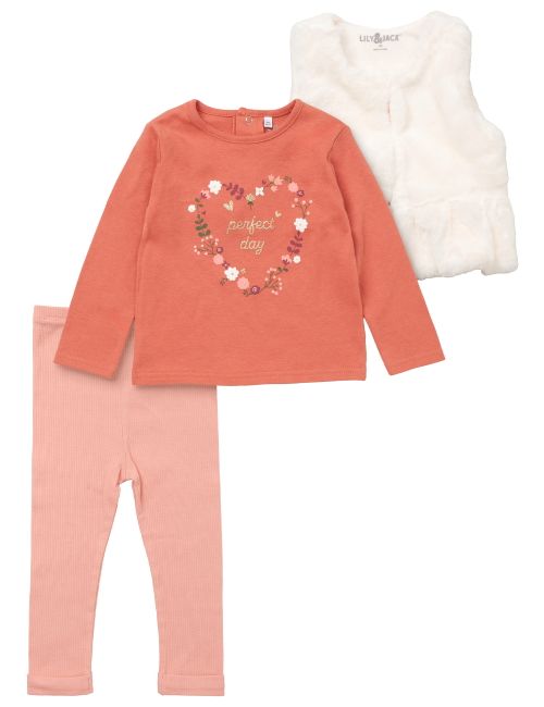 Lily & Jack 3 pièces Ensemble Coeur Floral Blanc