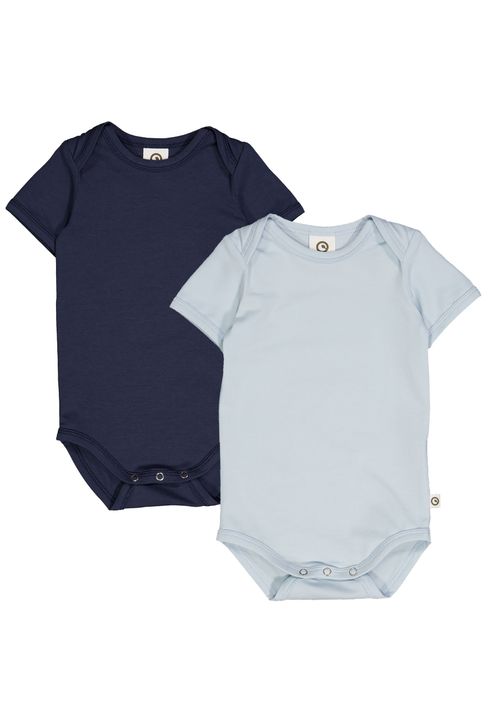 Müsli by Green Cotton Kurzarmbody Unifarben blau 56