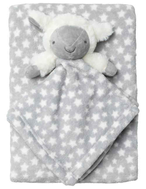 Snuggle Tots 2 pièces Ensemble Mouton Étoiles 75x75 cm Gris