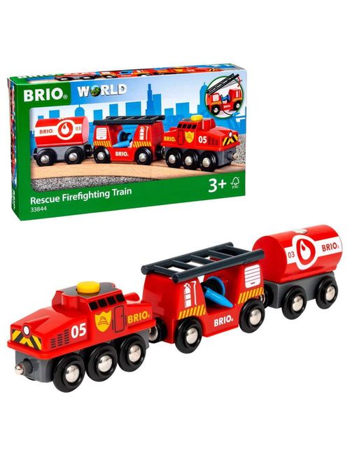 Brio 4 Teile Holzeisenbahn Zubehör Feuerwehr-Löschzug World CE-zertifiziert 3,4x4,9x24,2 cm 3+ Jahre rot