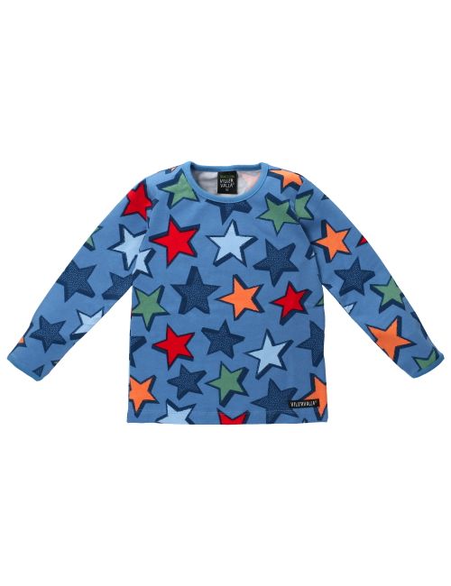 Villervalla Langarmshirt Sterne blau 104 (3-4 Jahre)