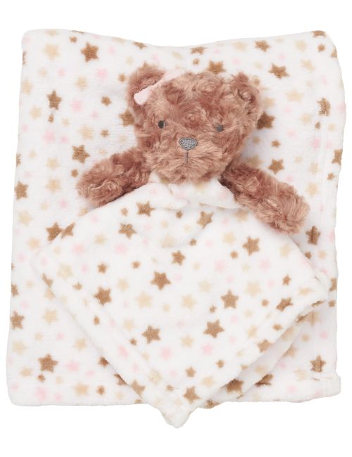 Snuggle Tots 2 pièces Ensemble Ours Étoiles 75x75 cm Marron