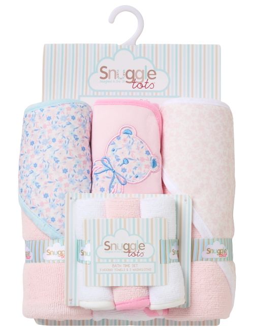 Snuggle Tots 6 pièces Ensemble Ours Floral 71x71 cm Blanc