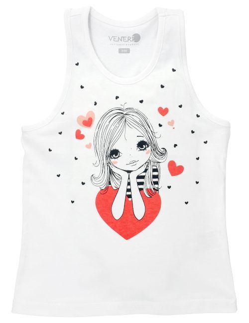 VENERE Shirt Herz weiß 110 (4-5 Jahre)
