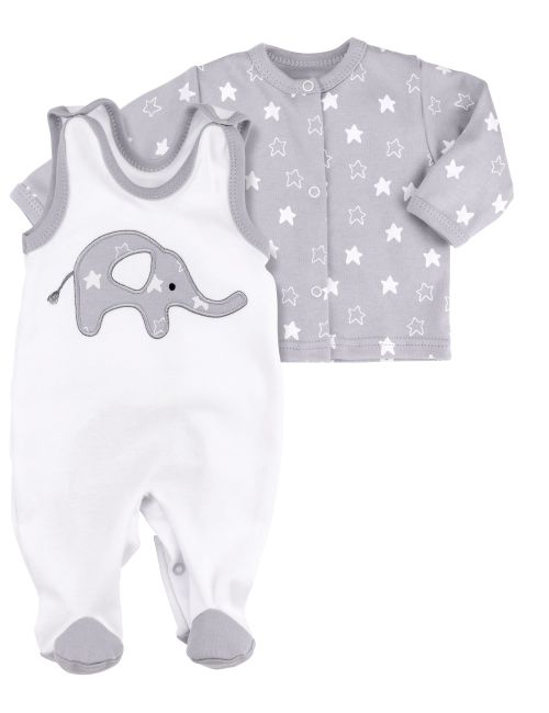 Baby Sweets 2 Teile Set Little Elephant Sterne weiß 12 Monate (80)