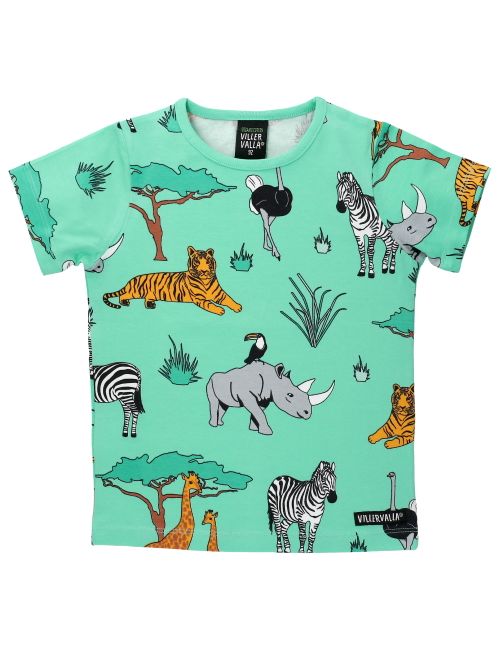 Villervalla T-Shirt Safaritiere grün 134 (8-9 Jahre)