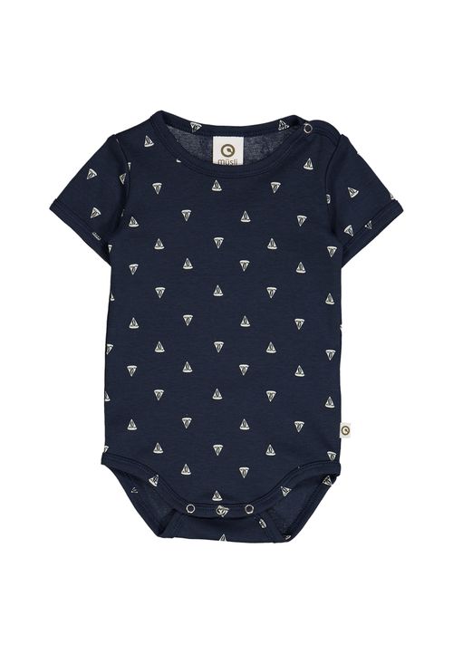 Müsli by Green Cotton Kurzarmbody Unifarben blau 74