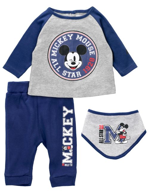 Disney 3 Teile Set Mickey Mouse blau 56/62 (0-3 Monate)