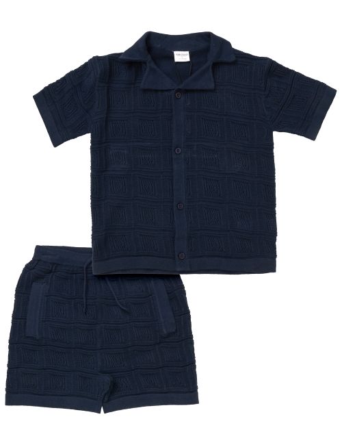 Norn Studios 2 pièces Ensemble Carreau 5-8 ans Bleu marine