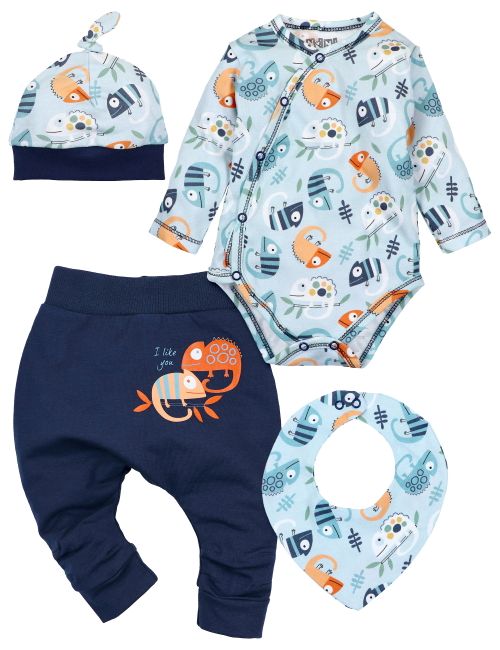 NINI 4 Teile Set Chamäleon blau
