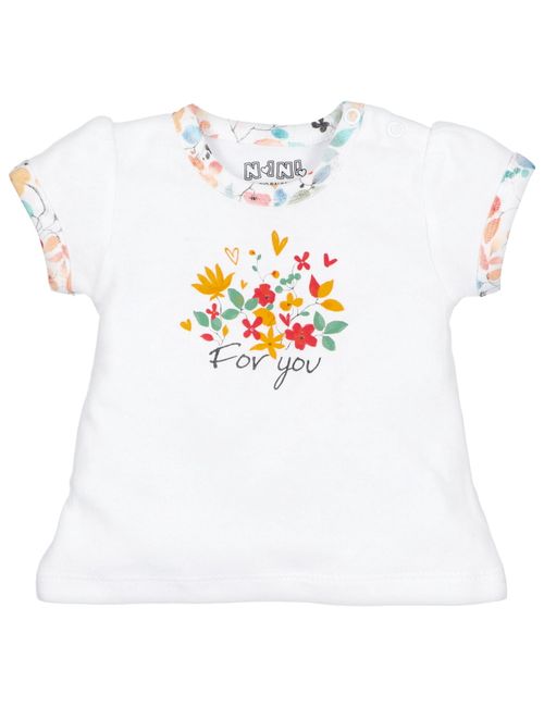 NINI T-shirt Floral Blanc
