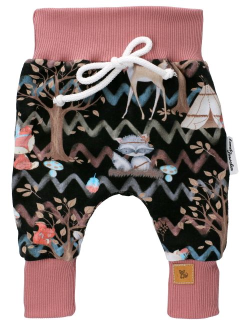 Land-Juwelen Hose Waldtiere Zickzack Handmade schwarz 98 (2-3 Jahre)