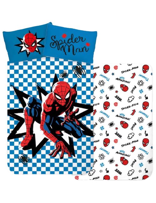 Marvel 2 pièces Linge de lit Spider-Man Carreau 135x100 cm Bleu