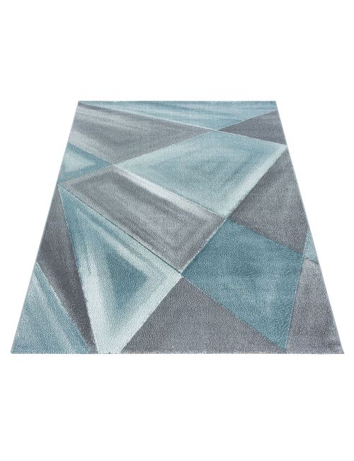 Teppich Vierecke blau grau 80x150