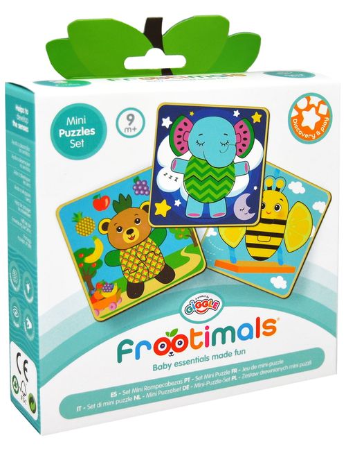 Kids Euroswan Frootimals 3 x 5 Teile Puzzle CE-zertifiziert 15x15x10 cm 3+ Monate bunt