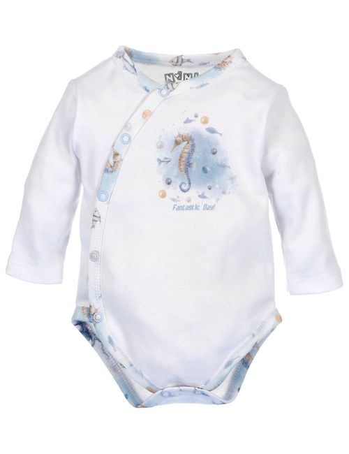 NINI Body croisé Faune Marine 0-6 mois Bleu