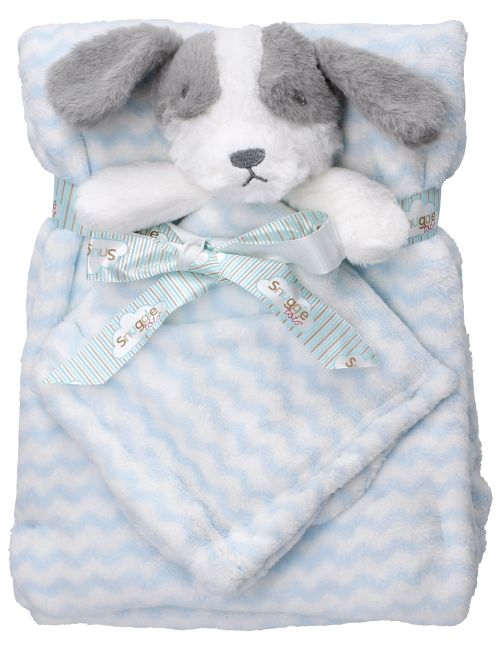 Snuggle Tots 2 Teile Set Hund Streifen hellblau