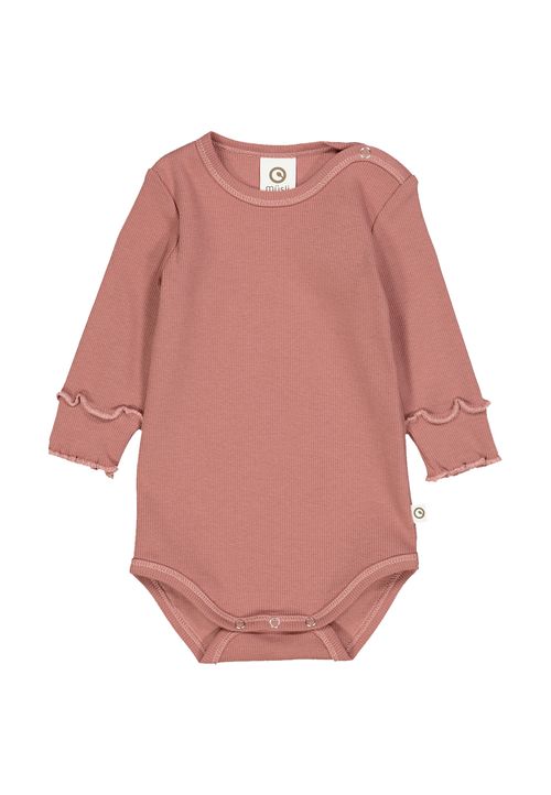 Müsli by Green Cotton Langarmbody Unifarben rosa 56