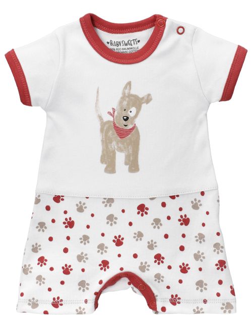 Baby Sweets Combishort Chien Little Paw Rouge Naissance (56 cm)