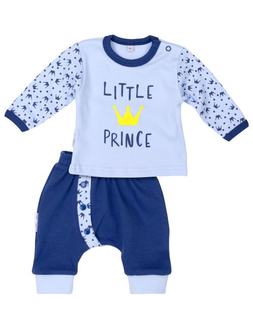 Baby Sweets 2 Teile Set Krone Little Prince blau 56 (Neugeborene)