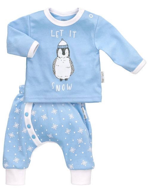 Baby Sweets 2 Teile Set Pinguin Let It Snow Schneeflocke blau 56 (Neugeborene)