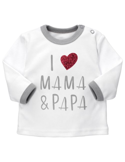 Baby Sweets Shirt I love Mama & Papa weiß 56 (Neugeborene)
