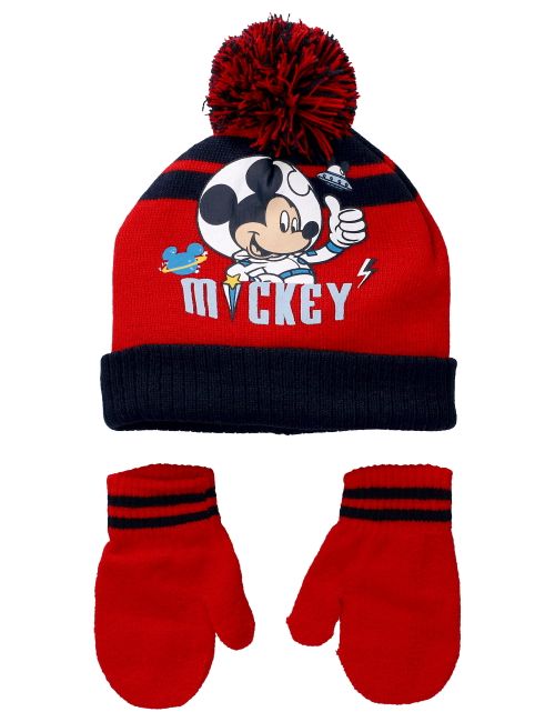 Disney 2 Teile Set Mickey Mouse Streifen Bommel rot 48-50cm