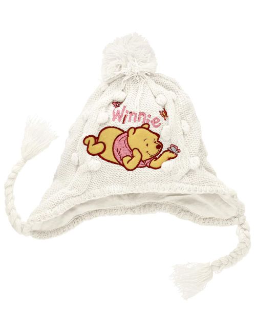 Disney Mütze Winnie Pooh Strick creme 0-6 Monate (62/68) / Kopfumfang 44 cm