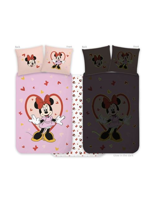 Disney 2 pièces Linge de lit Minnie Mouse Coeur 135x100 cm Gris foncé