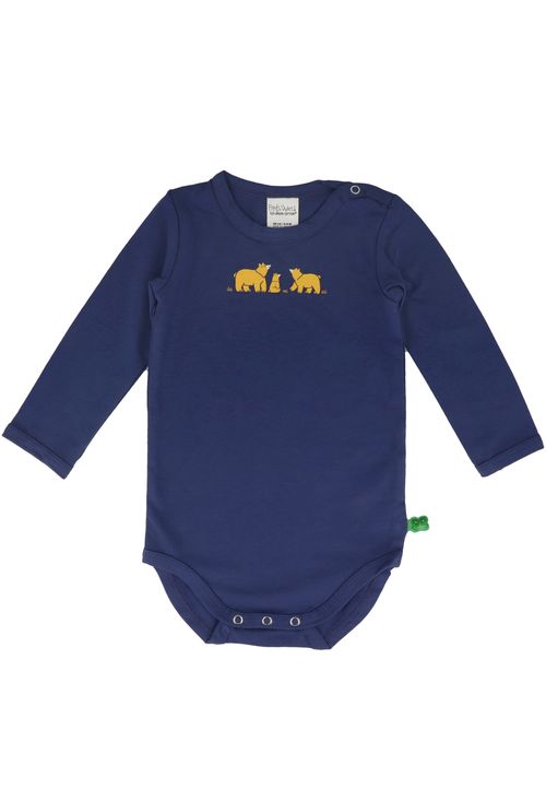 Fred s World by Green Cotton Langarmbody Unifarben blau 68