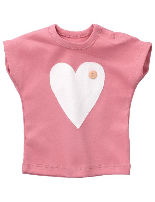 BAMAR T-Shirt Herz pink 56 (Neugeborene)