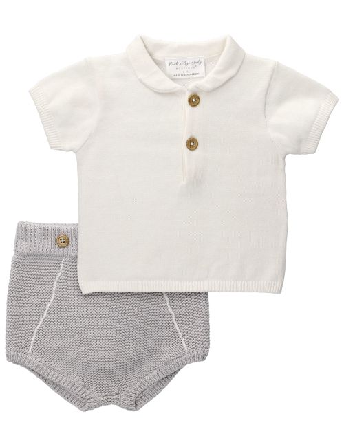 Rock A Bye Baby Boutique 2 Teile Set Strick grau 56/62 (0-3 Monate)