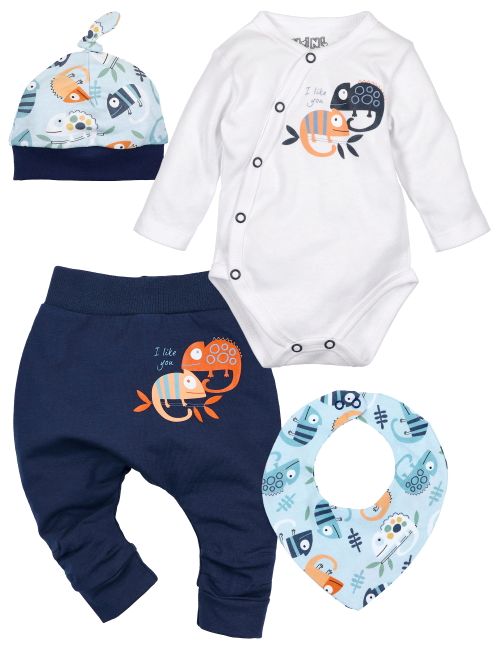 NINI 4 Teile Set Chamäleon blau 68 (3-6 Monate)