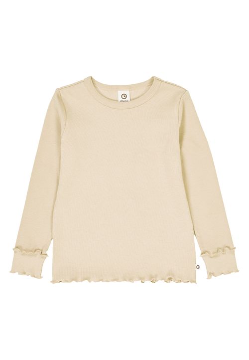 Müsli by Green Cotton Langarmshirt Unifarben creme 128