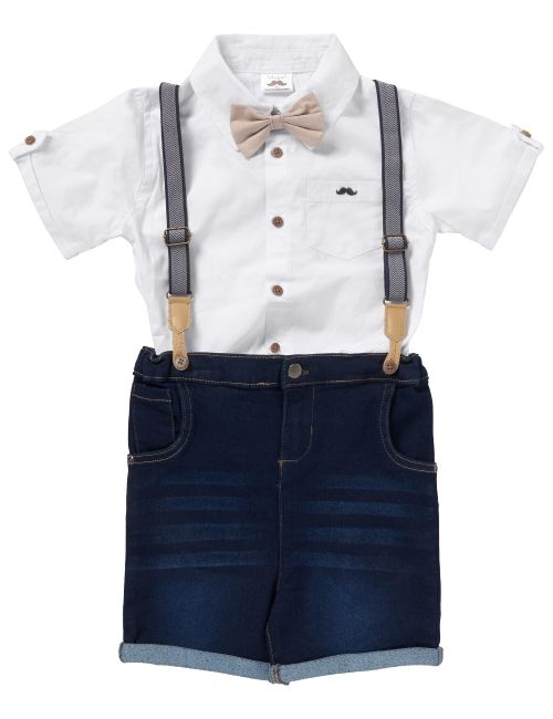 Little gent 4 pièces Ensemble 5-8 ans Blanc