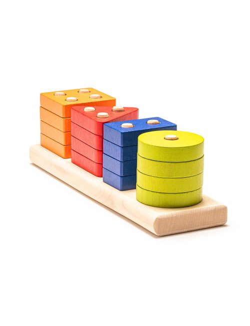 Cubika 17 pièces Jeu d'encastrement Formes Bois 19,5x5,5x6 cm 18+ mois Multicolore