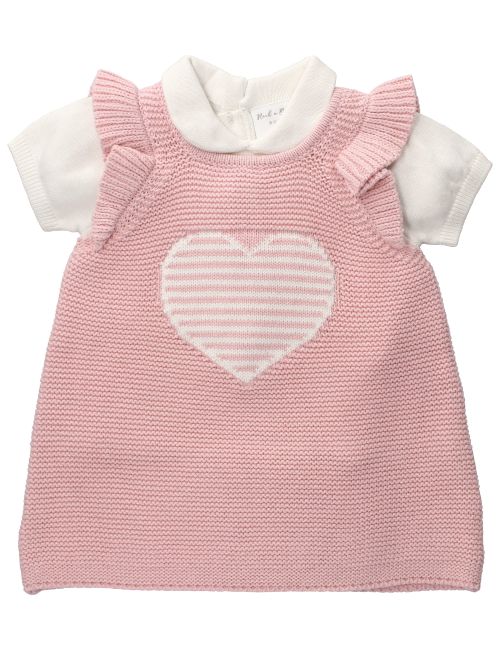 Rock A Bye Baby Boutique 2 Teile Set Herz Strick rosa 56/62 (0-3 Monate)