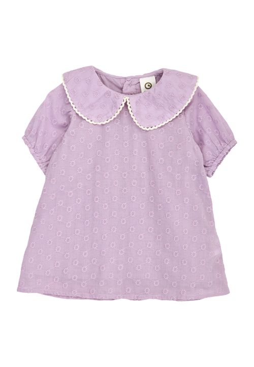 Green Cotton Babykleid lila 68