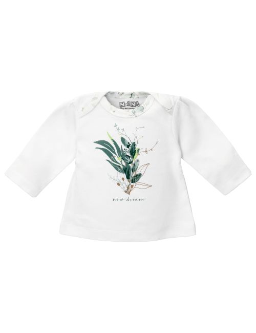 NINI T-shirt à manches longues Floral Blanc 6-9M (74 cm)