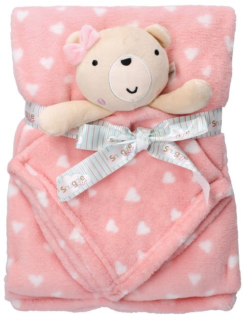 Snuggle Tots 2 Teile Set Bär Herz 75x75 cm rosa