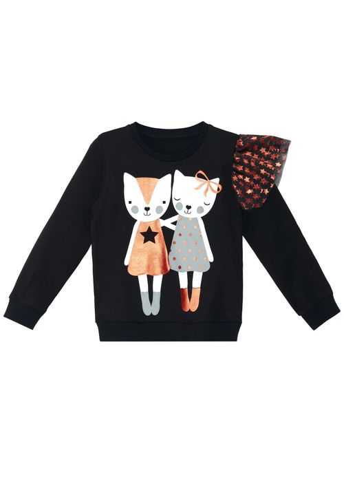 Mädchen Sweatshirt schwarz 110