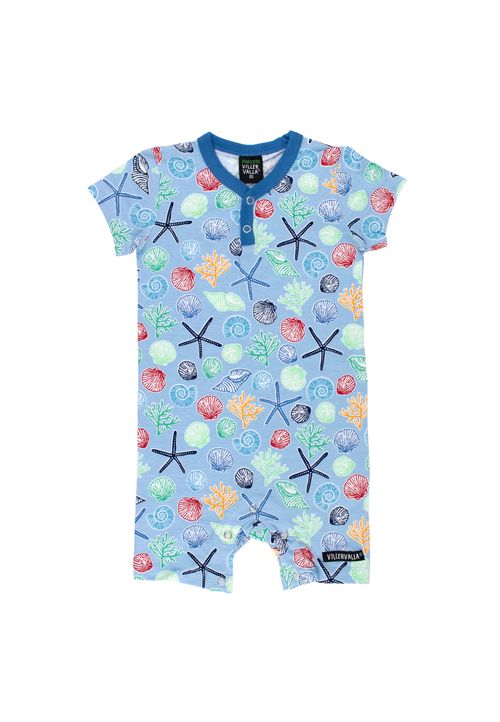 Villervalla Kurzarmbody Muscheln hellblau 56