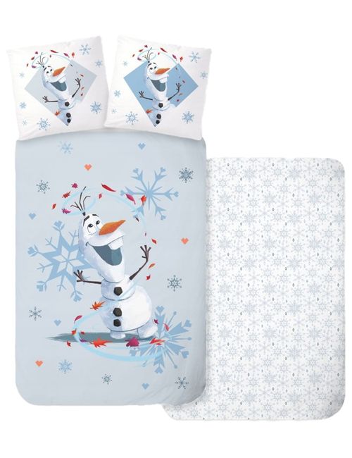 Disney 2 pièces Linge de lit La Reine des Neiges Flocon de neige 135x100 cm Bleu clair
