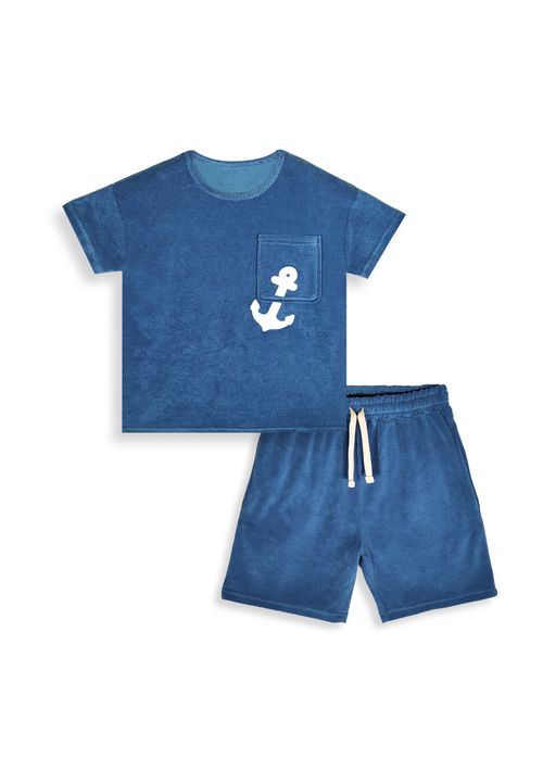 Denokids Unifarben blau 140