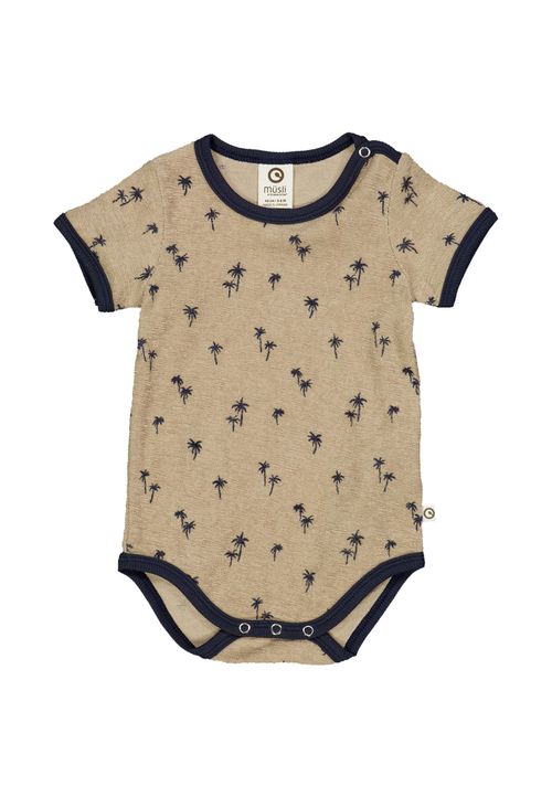 Müsli by Green Cotton Kurzarmbody Alloverprint beige 80