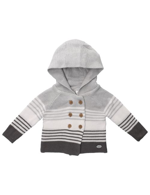 Rock A Bye Baby Boutique Strickjacke Streifen Kapuze grau