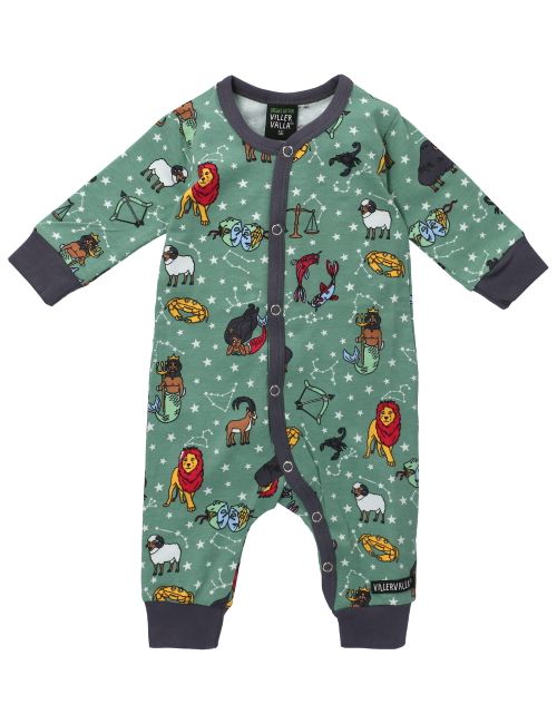 Villervalla Strampler Sternzeichen grün