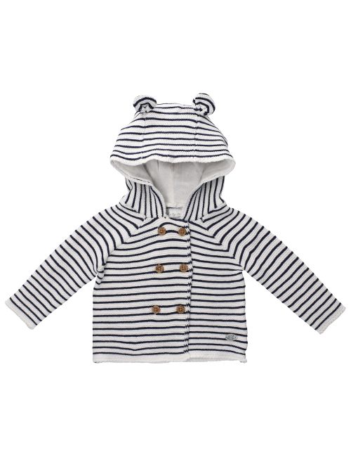 Rock A Bye Baby Boutique Strickjacke Streifen Kapuze weiß