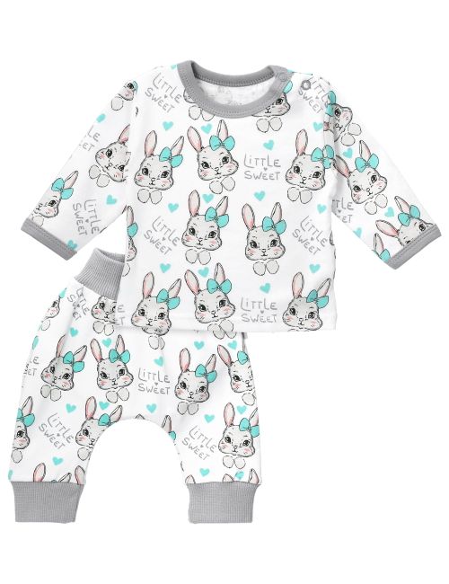 Baby Sweets 2 Teile Set Hase Lieblingsstücke weiß 62 (0-3 Monate)