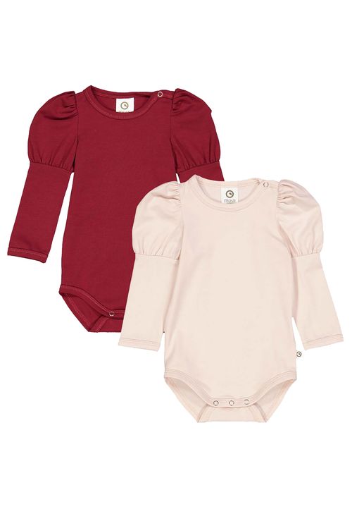 Müsli by Green Cotton Langarmbody Unifarben rosa 68